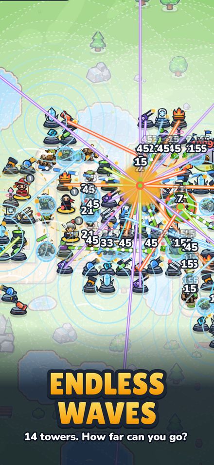 Screenshot: towers defending the castle